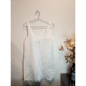 Armani Exchange Women’s White Linen Blend Tank dress ,‎ Size 4 with pockets